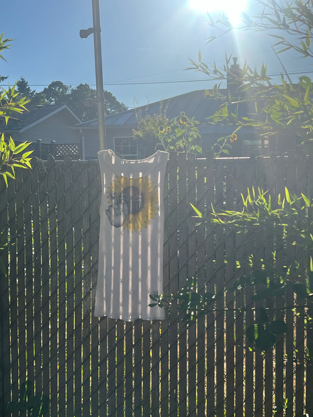 L sunflower ribbed tank