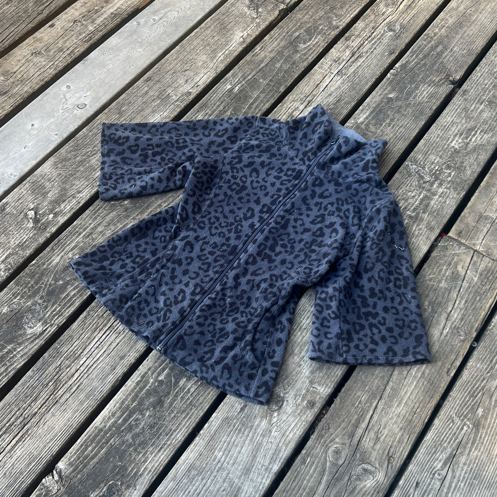 leopard collared zip