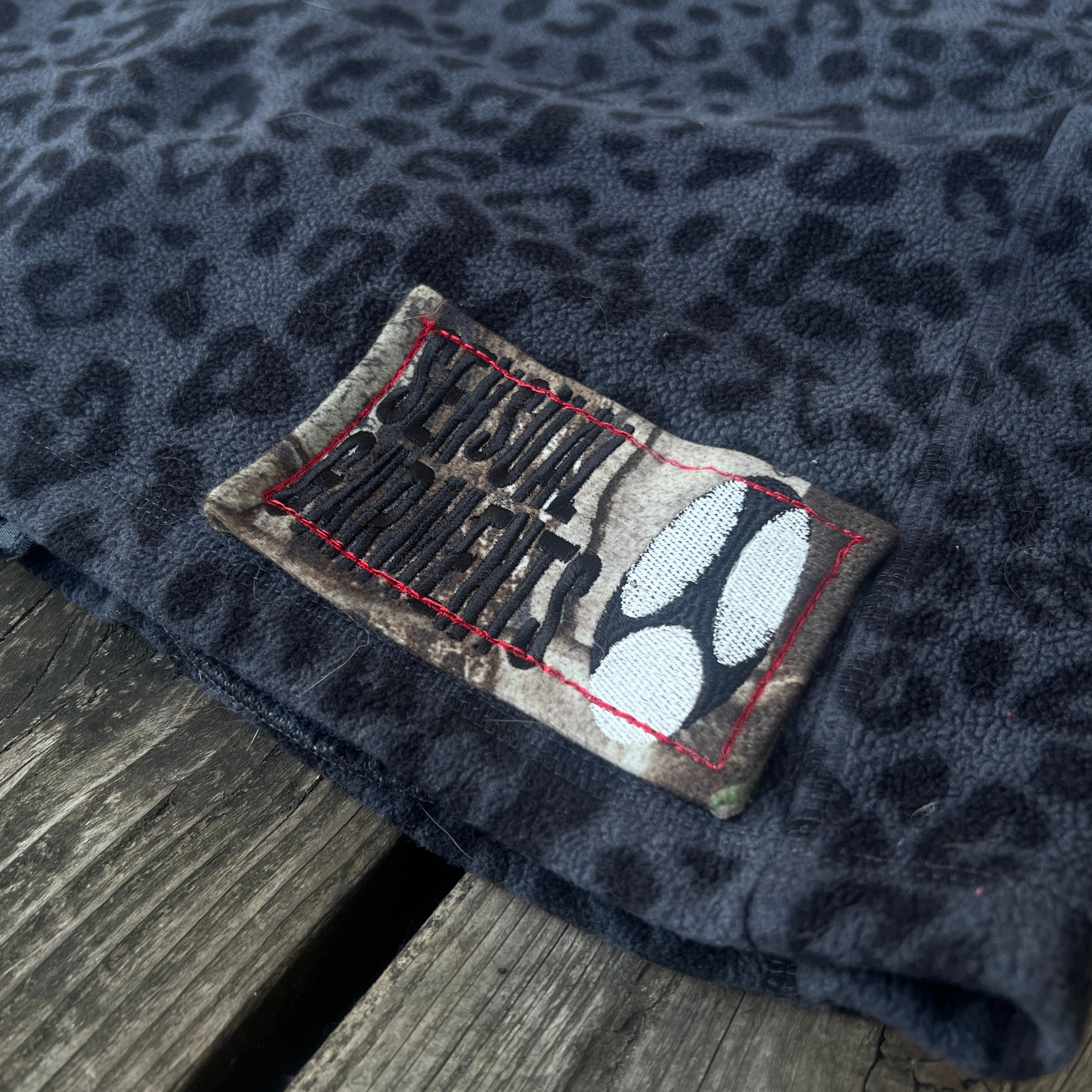 leopard collared zip