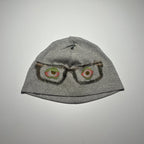 grey glasses beanie